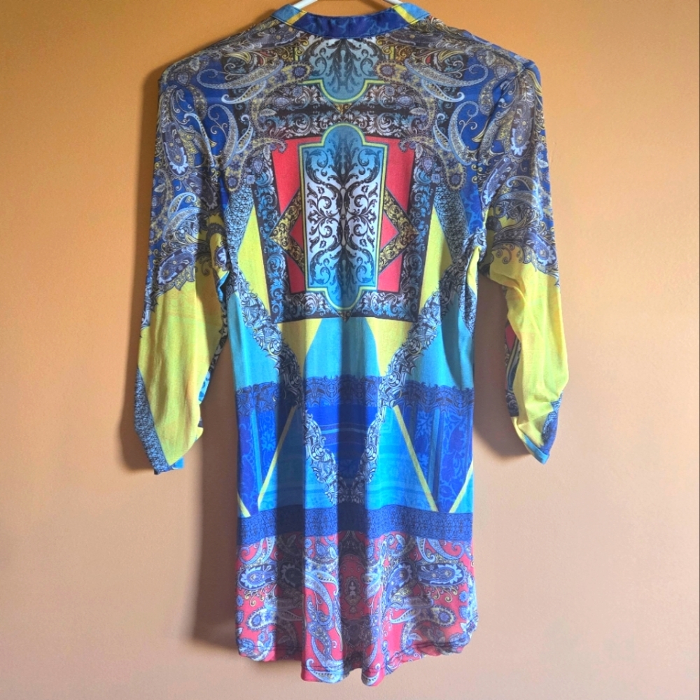 IQ Paris Boho Pullover V-neck Top, L (PTP=16") - Picture 2 of 3